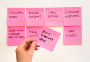 User testing sticky notes